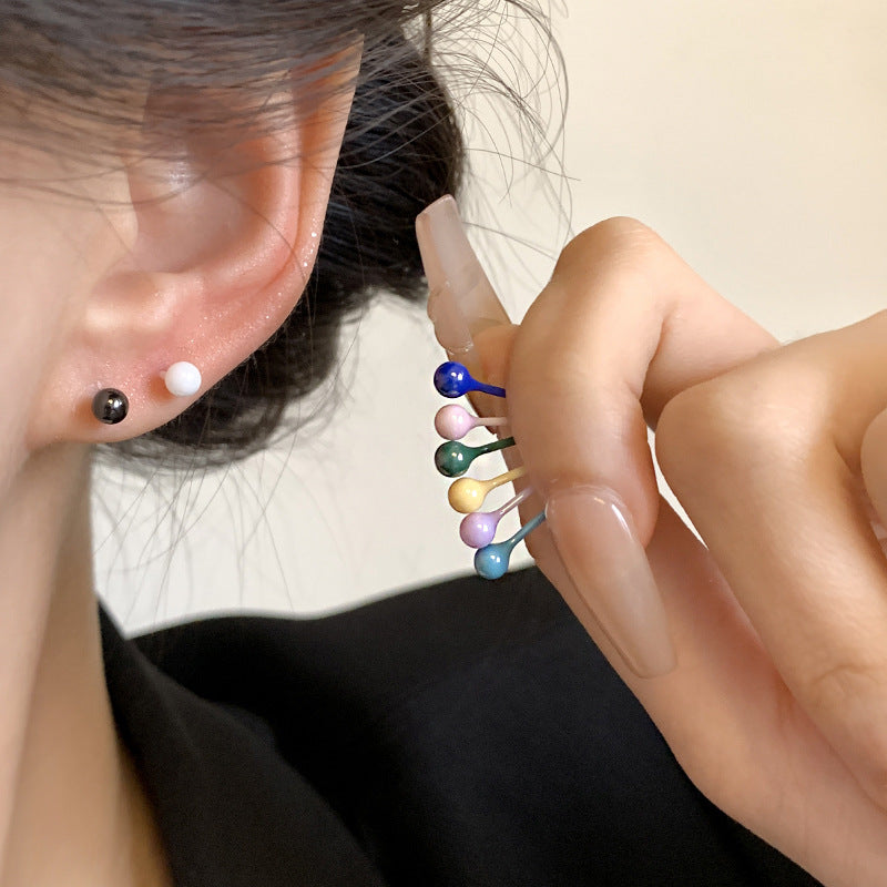Medical Biological Porcelain Ear Female Ceramic Bar Auricular Needle Sleeping Earrings