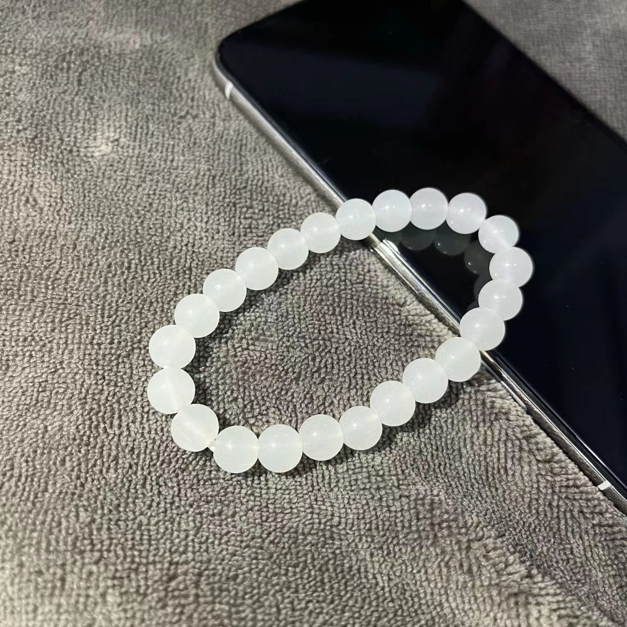 White Jade Ball Classic Glass Gold Store Live Bracelet