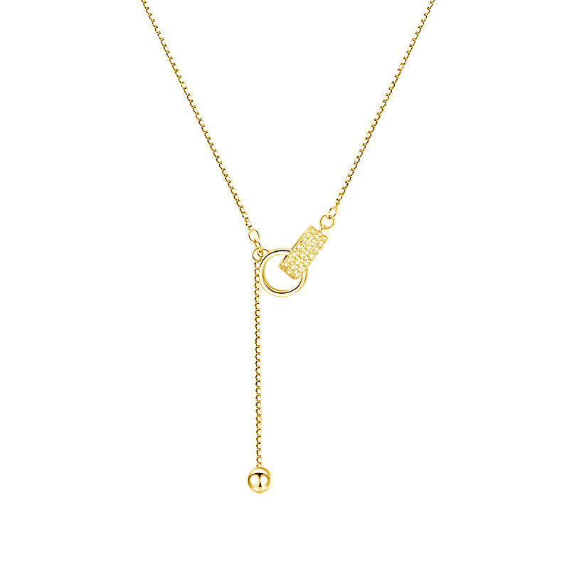 Summer Light Luxury Gold Plated Niche Design Buckle Simple Clavicle Necklaces