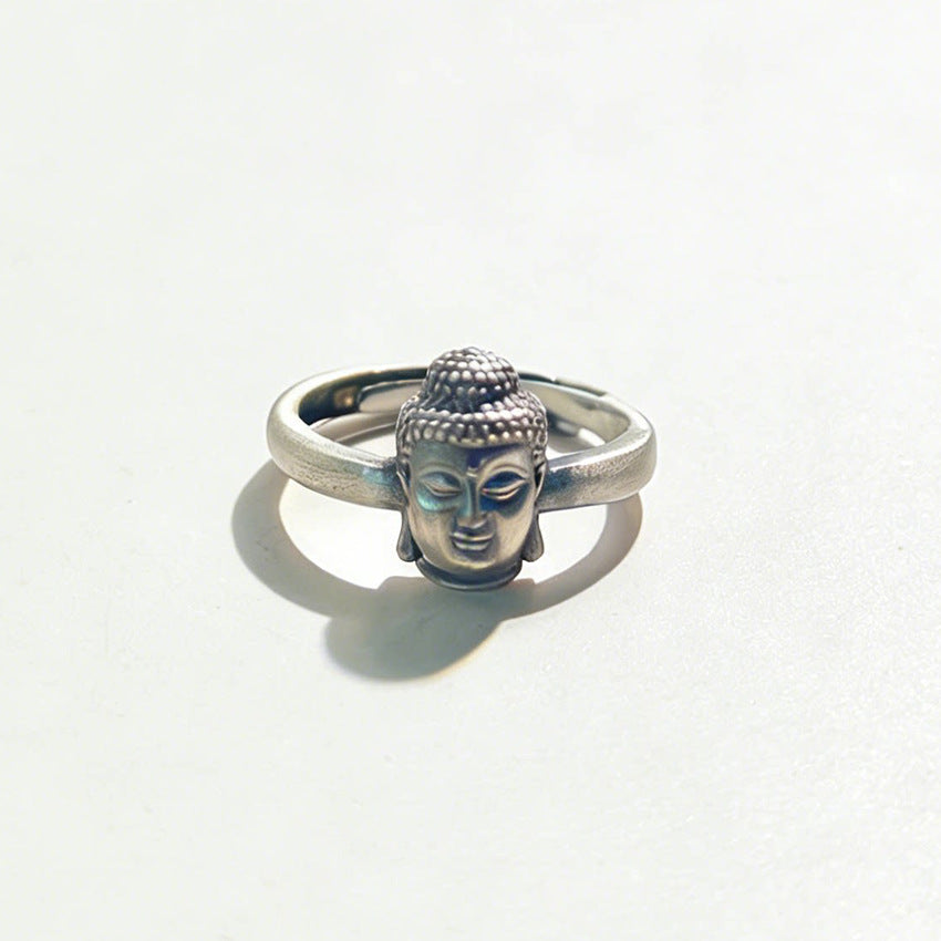Ethnic Style Vintage Thai Sier Male Lady's Forefinger Head Ring