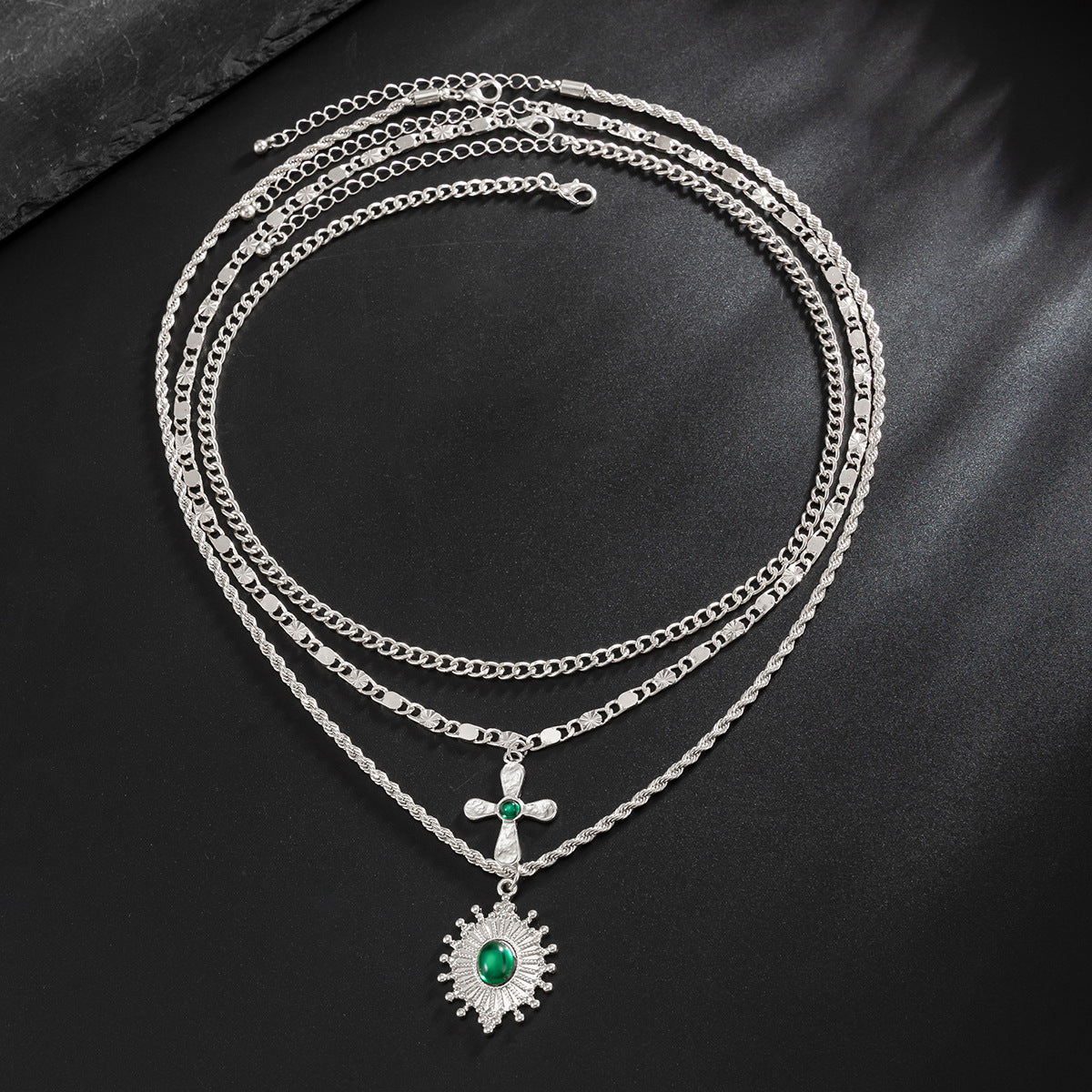Men's Cross Hemp Flowers Chain Trend Versatile Necklace