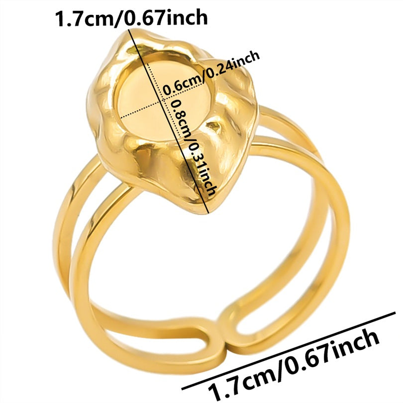 Women's & Men's Stainless Steel Titanium Geometric Oval Base Support Cold Rings