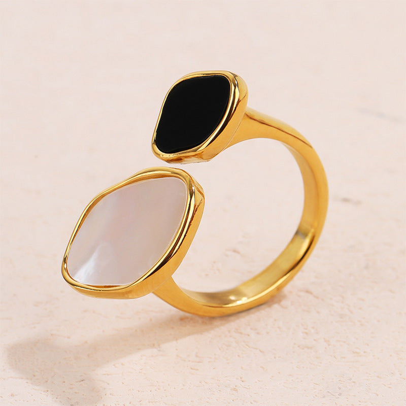 French Shell Geometric Open Index Finger Temperament Entry Ring