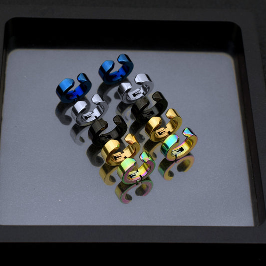 Men's Titanium Steel Ear Clips Version Black Earrings
