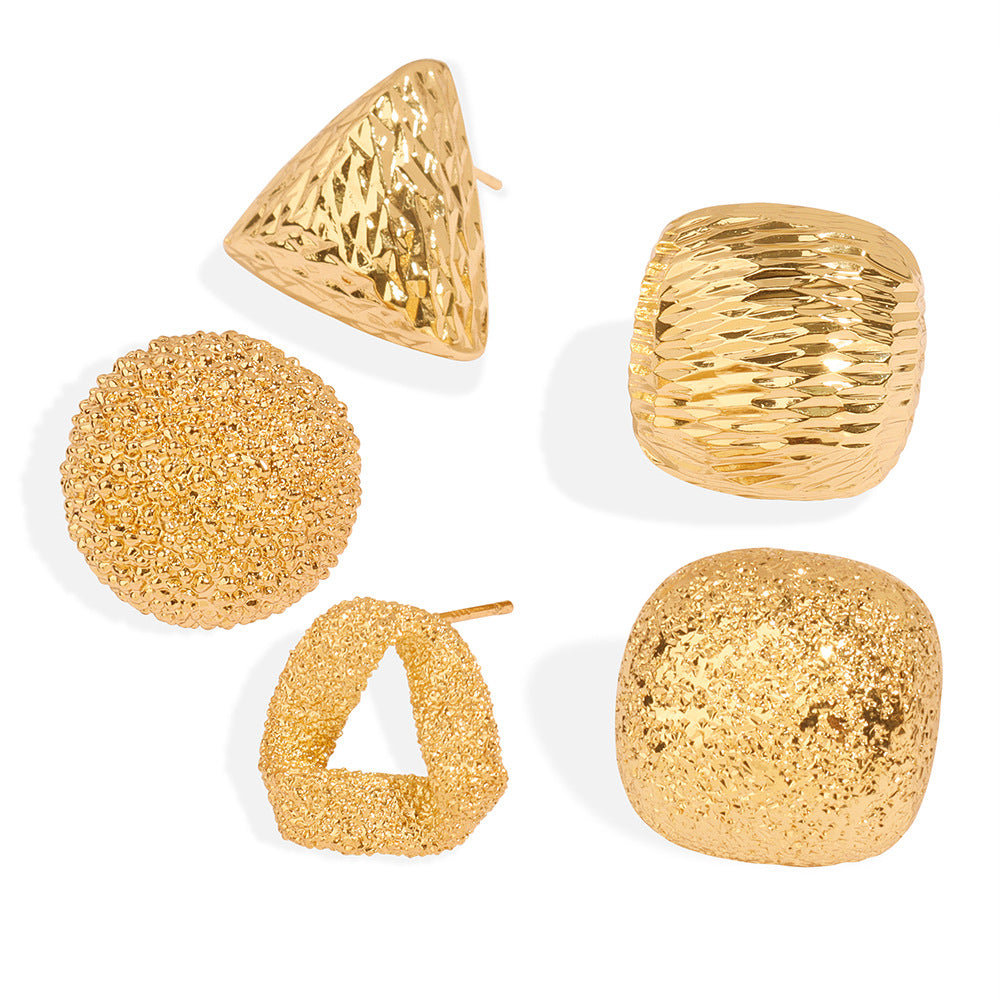 Niche Personality Unique Elegant Graceful Geometric Stripe Texture Design Sense Rings