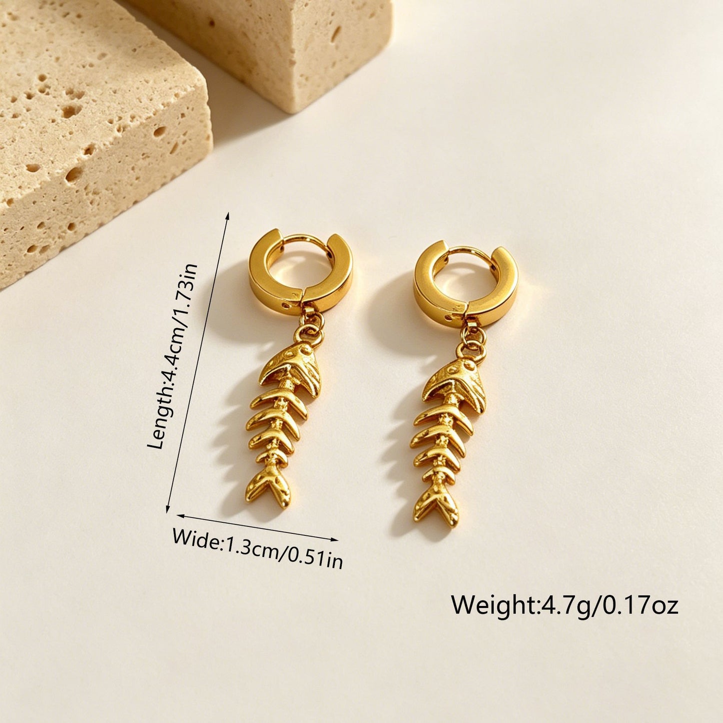 Women's Retro High-grade Stainless Steel Ocean Style Light Luxury Earrings