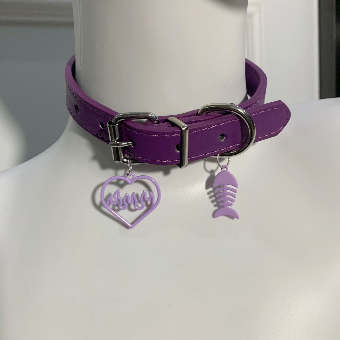 Style Leather Collar Wine Red Cross Clavicle Pendants