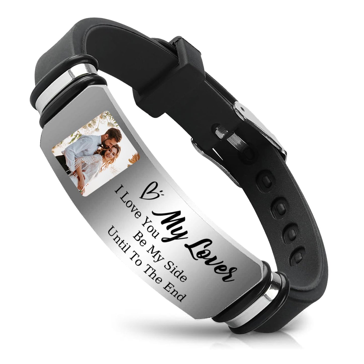 Steel Elbow Color Printing Incentive Gift Adjustable Silicone Strap Lettering Bracelet
