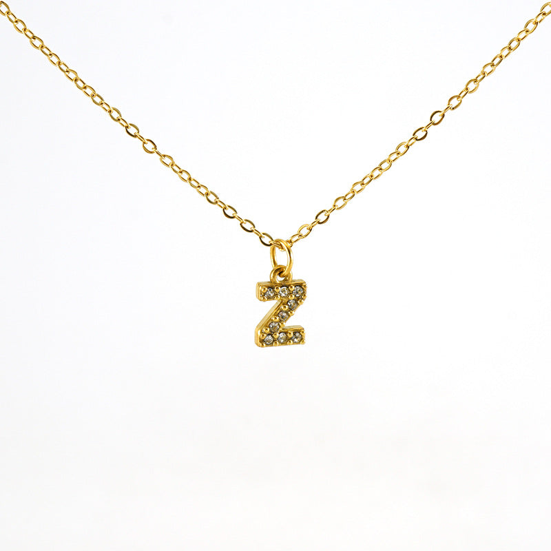 Women's Diamond Small Letter Simple Clavicle Chain Necklaces
