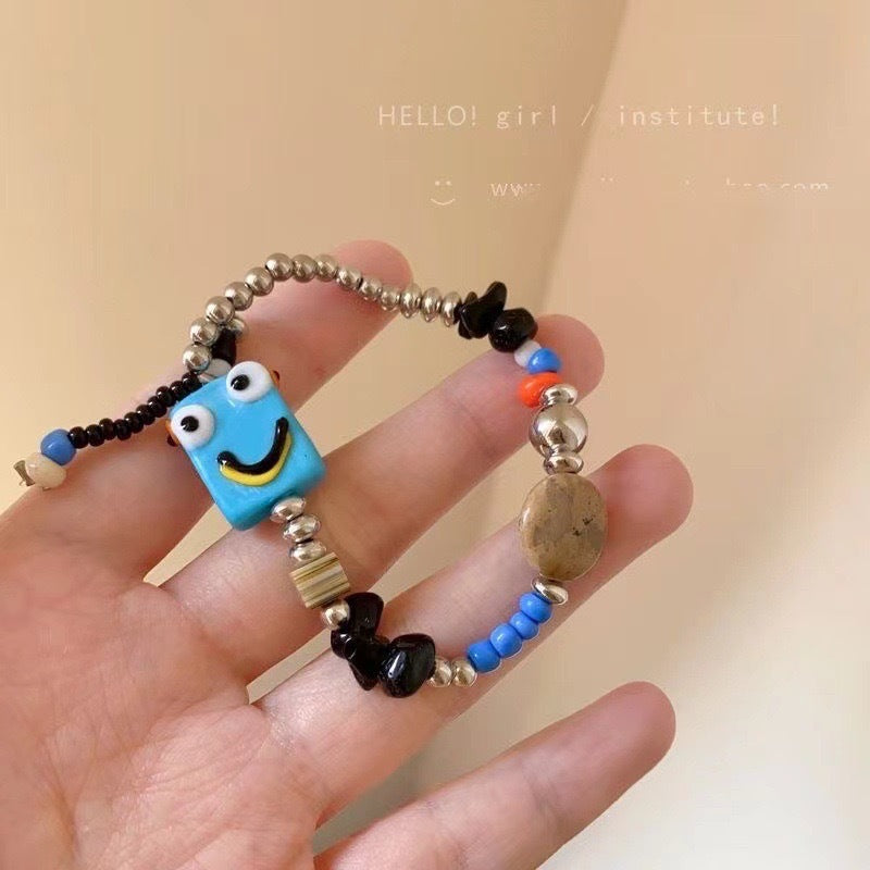 Summer Cute Cartoon Robot Color Beaded Bracelet