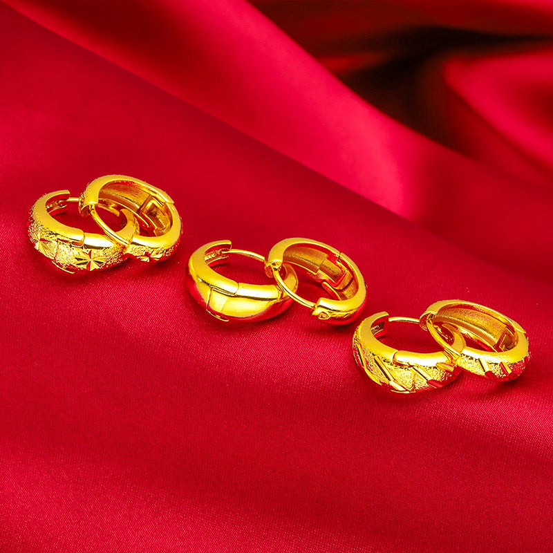 Starry Korean Style Placer Gold Jewelry Earrings