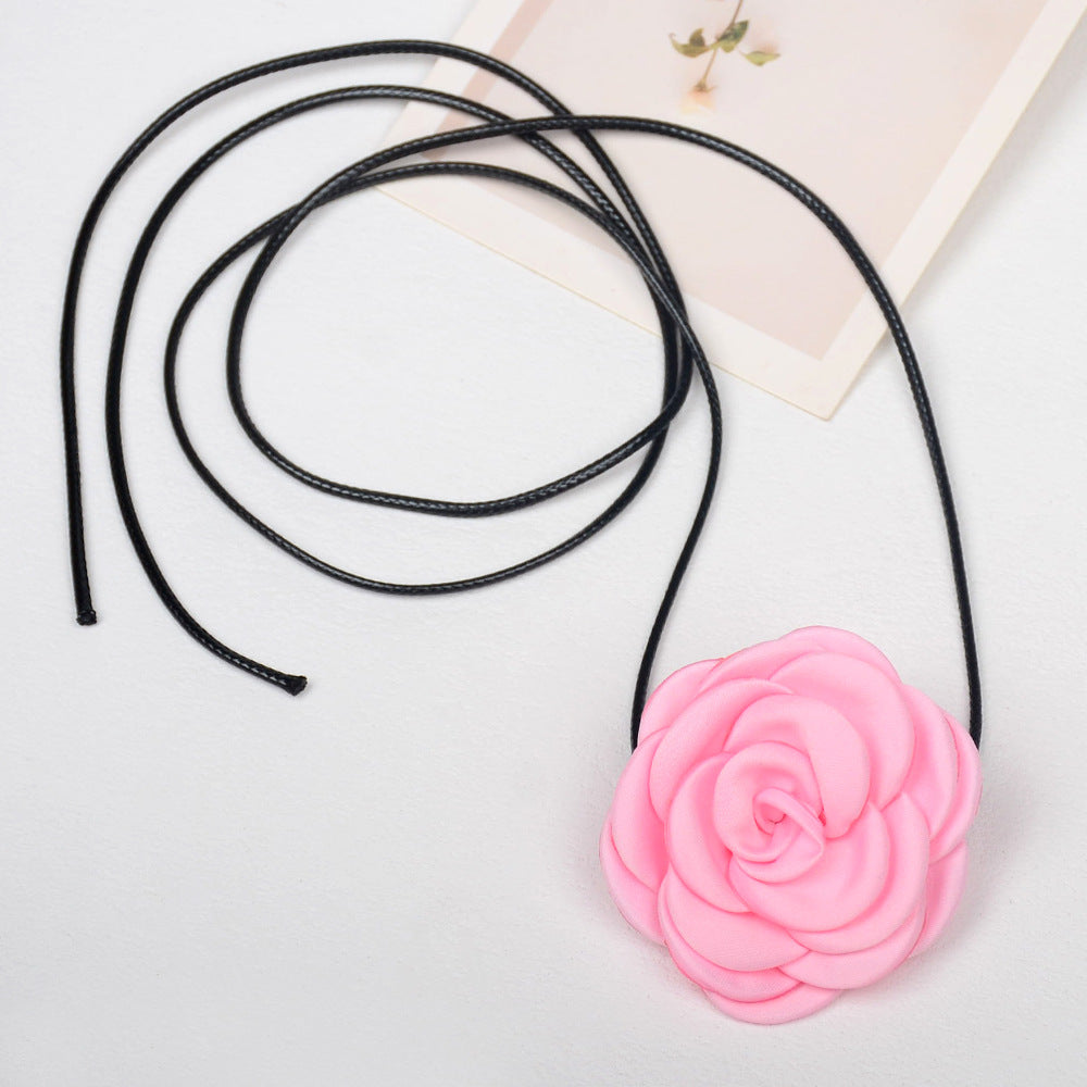 Camellia Rose Flower Sweet Three-dimensional Waist Necklaces