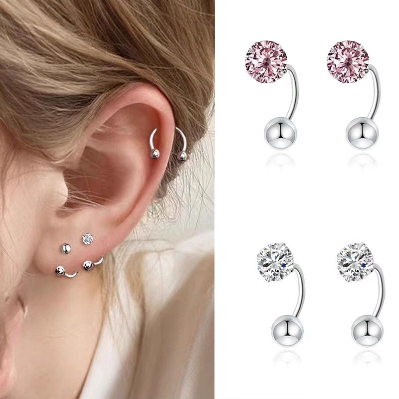 Women's Super Flash U-shaped Ear Bone Fashionable Screw Tightening Buckle Stud Earrings
