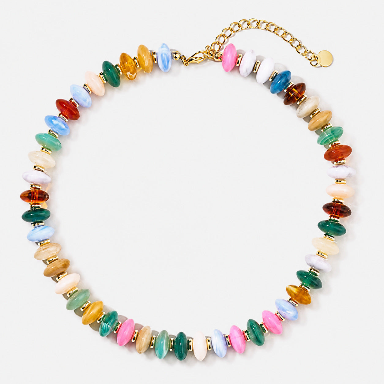 Resin Colorful Acrylic Jelly Clavicle Chain Bohemian Love Barrel Necklaces