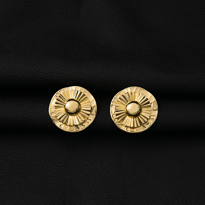 Women's Irregular Circles Vintage Metal Leaf Butterfly Earrings
