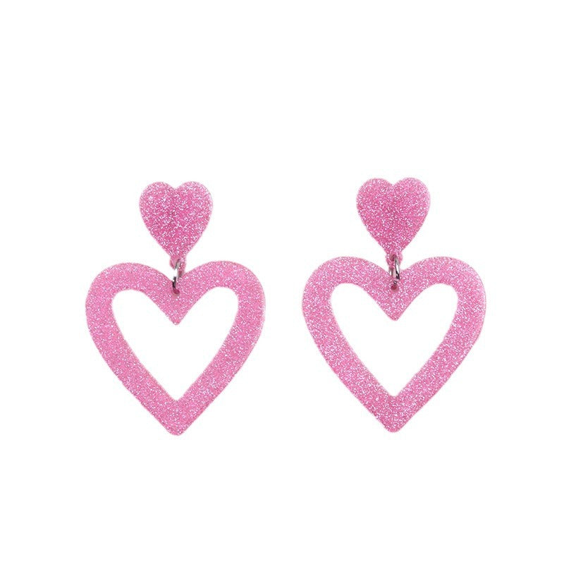 Women's Heart Valentine's Day Simple Acrylic Niche Earrings