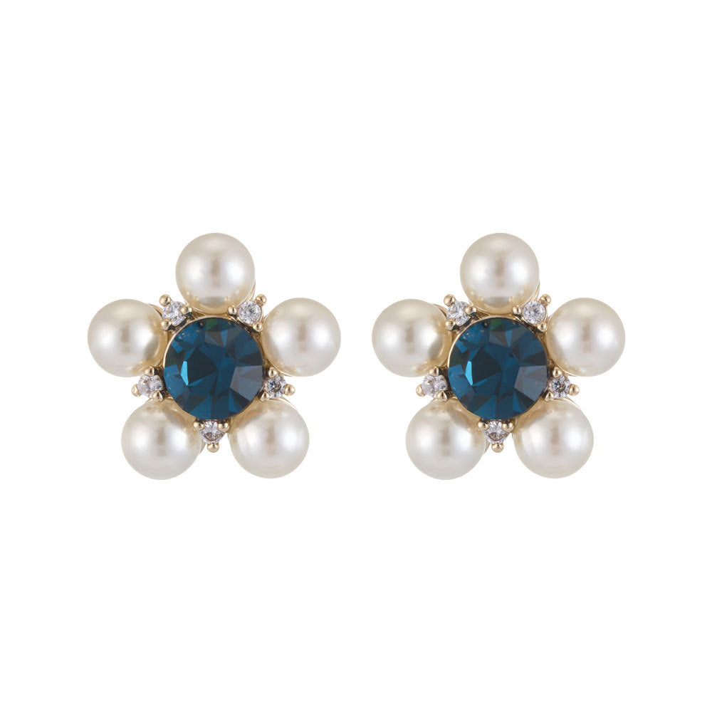 Pearl Flower Copper Alloy Micro Inlaid Zircon Sier Needle Rings