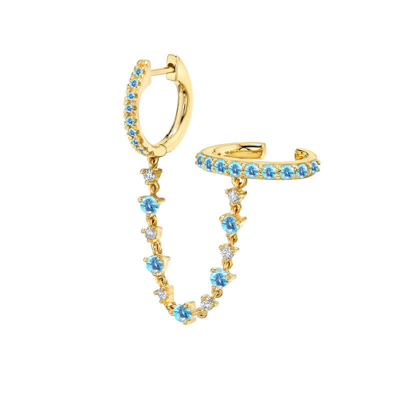 Women's Chain Double Hole Ear Fashion Trend Rings