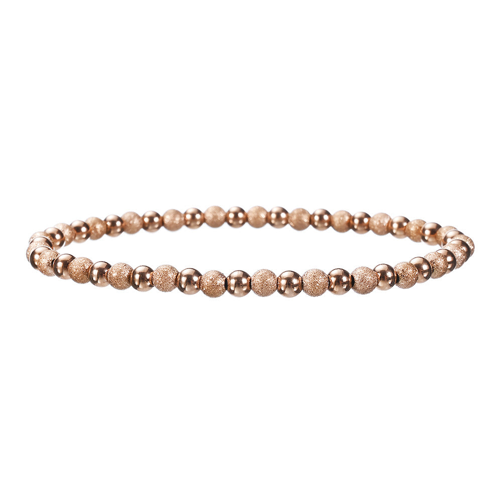 Sand Shiny Mixed Colored Golden Ball Waterproof Colorfast Stainless Steel Bracelet