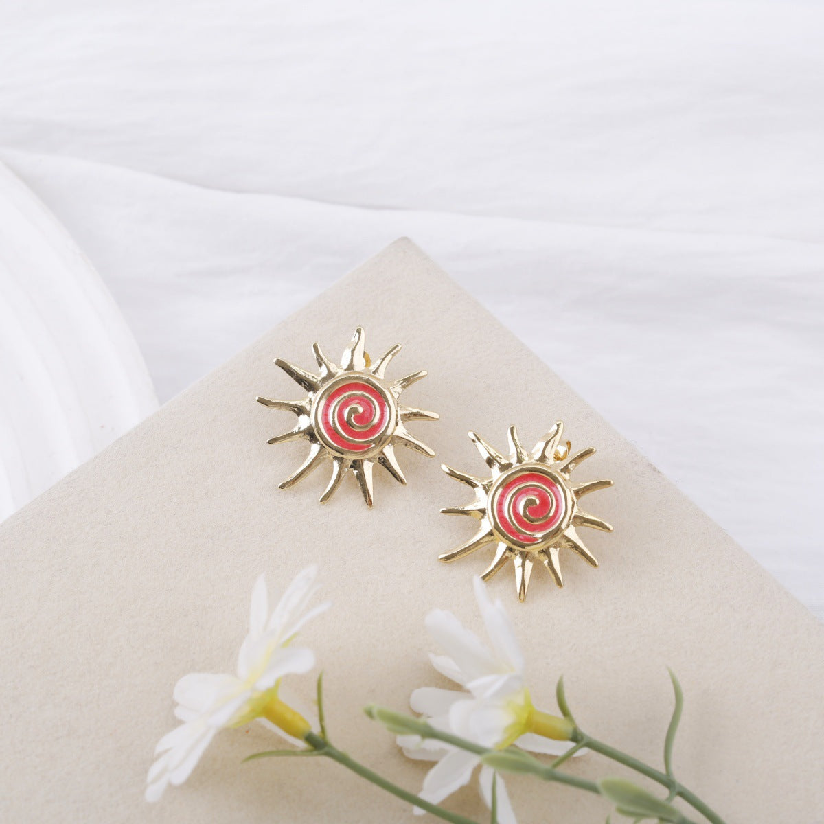 Fresh Sweet Style Apollo Stainless Steel Stud Earrings