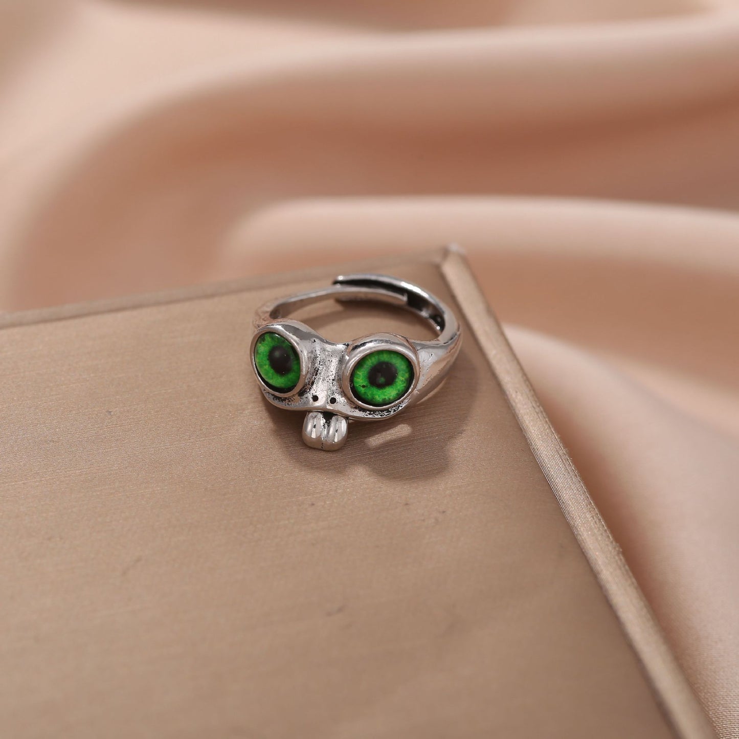 Men's Retro Trendy Sier Open Single Lucky Rings