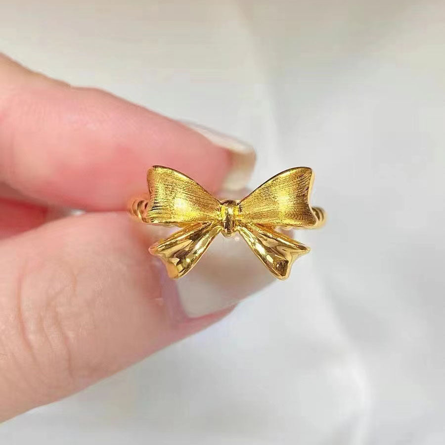 Gold Lucky Four-leaf Clover Opening Adjustable Rings