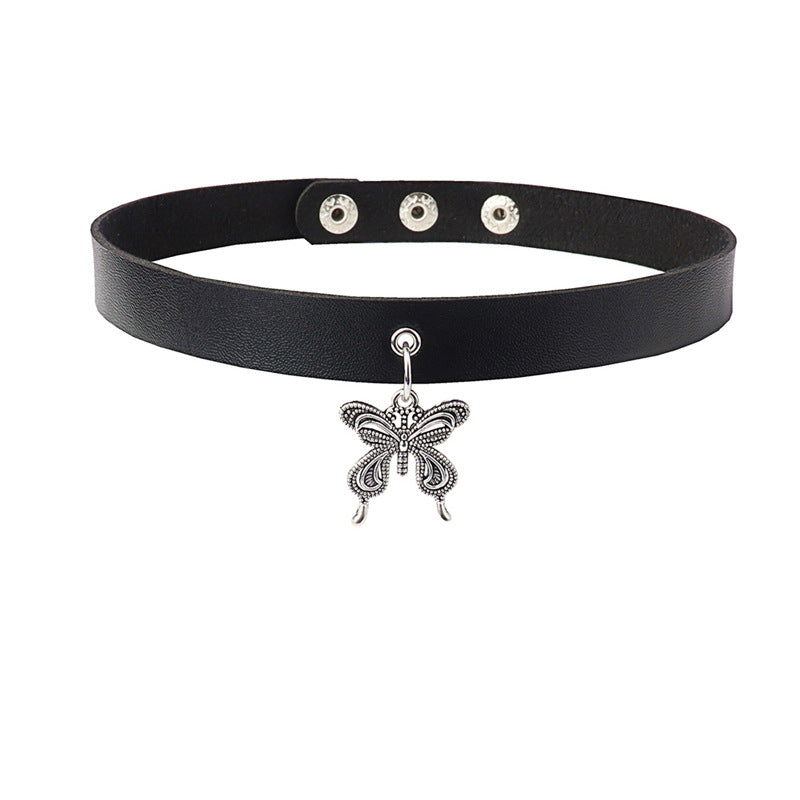 Women's Mori Sweet Cool Butterfly Leather Item With Clavicle Pendants