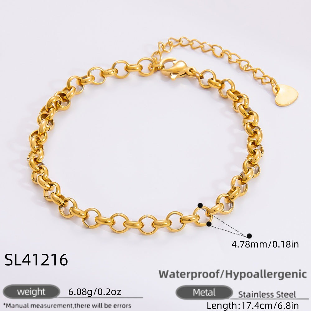 Classy Stylish Stainless Steel Gold-plated Design Jewelry Accessories