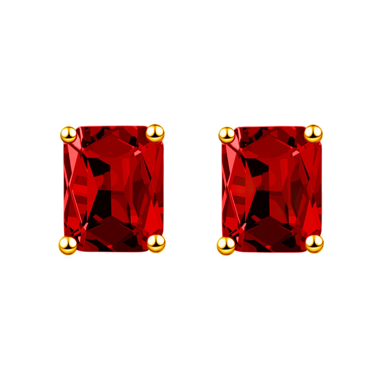 Fashion Rectangular Emerald Rose Gold Plated Rings