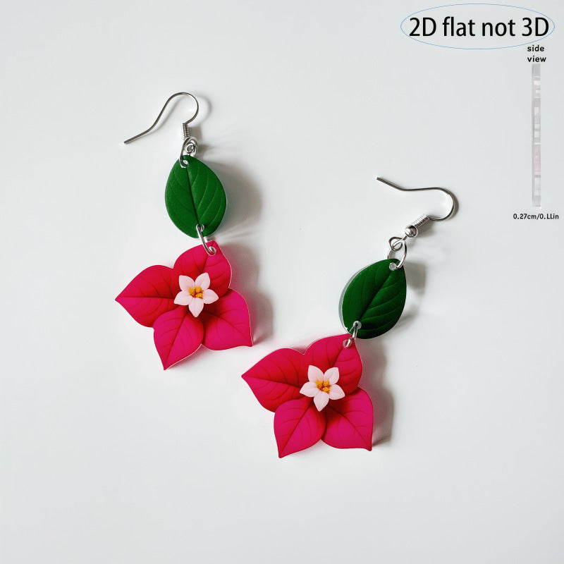 Leaf Double-sided Acrylic Spring Fresh Natural Earrings
