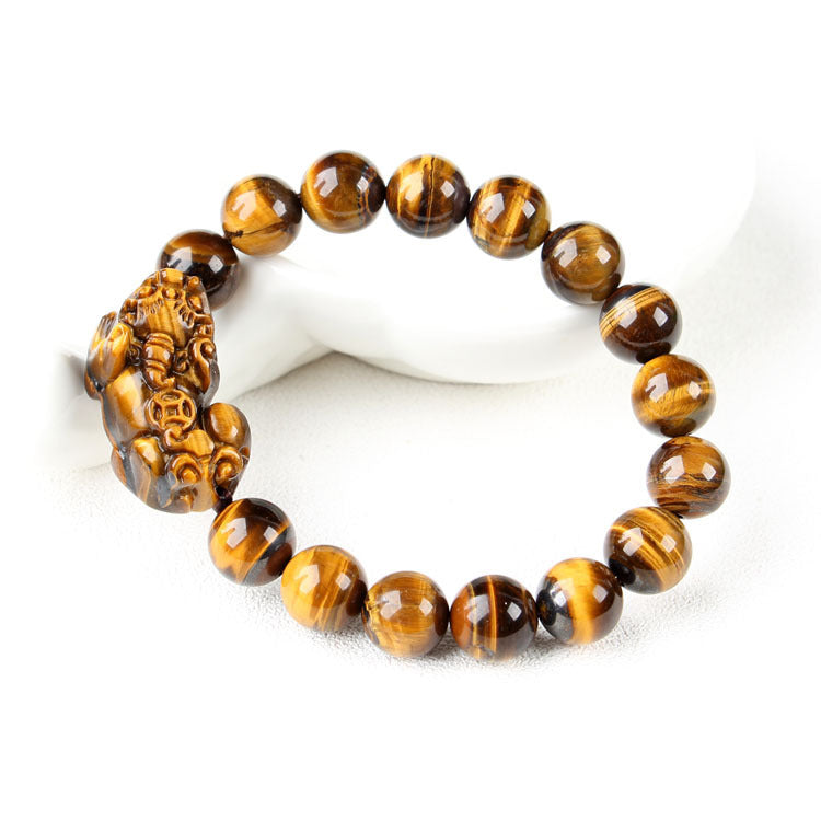 Women's & Men's Tiger's Eye Pi Plate Crafts Single Circle Life Minority Simple Bracelet