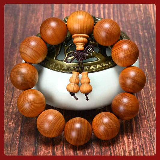 Thuja Mature Material Black Oil Buddha Beads High Density Bracelet