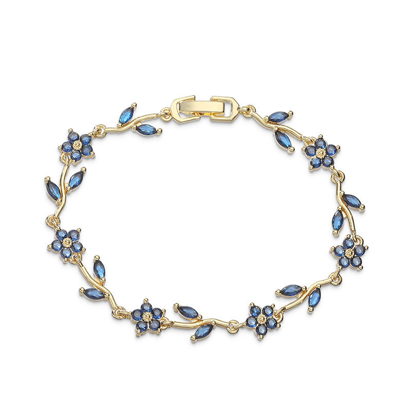 Tulip Colorful Crystals Gem Flower Light Bracelet