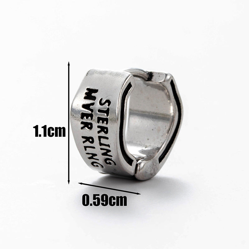 Men's Stainless Steel Cast Skull Letter Pattern Rings