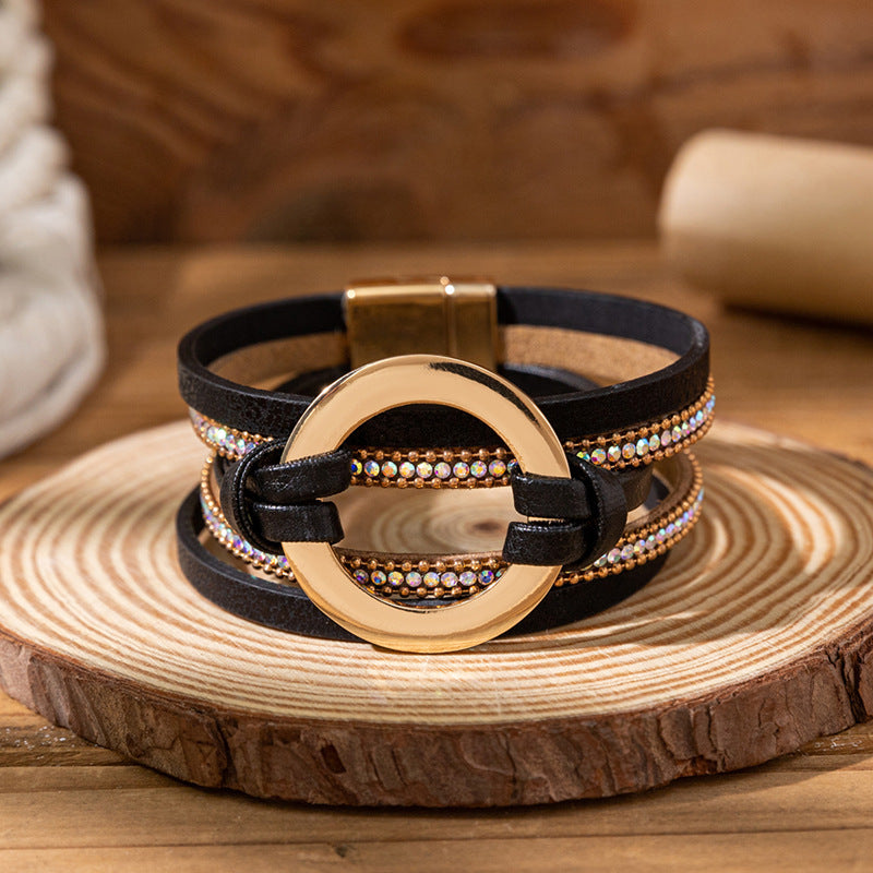 Twin Sense Leather Female Style Niche Design Bracelet