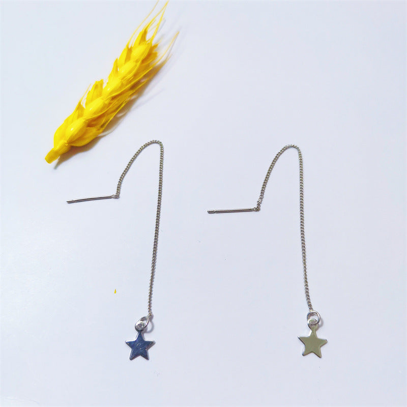 Creative Star Ear Line Fairy Temperamental Simple Style Long Tassel Stud Earrings