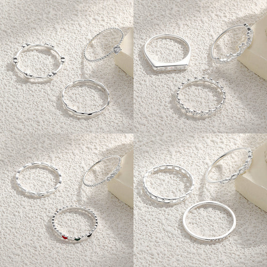 Women's Cold Style Simple Solid Closed Sterling Sier Light Rings