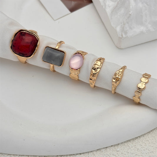 Small Round Style Mild Luxury Gem Personality Trendy Ring