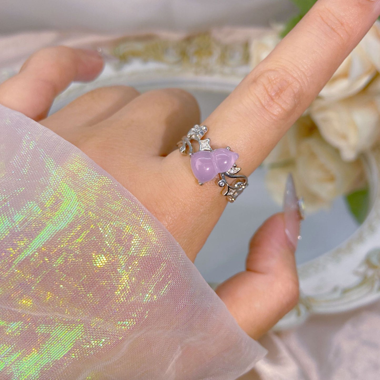 Yuan High-quality Zircon High-grade Color Retaining Open Rings