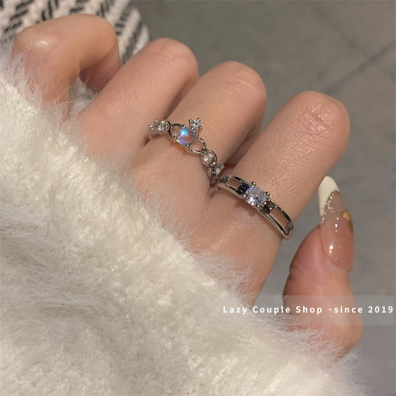 Style Pearl Zircon Butterfly Female Niche High-grade Rings