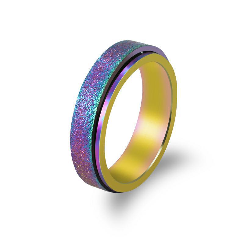 Moon Rotatable Titanium Steel Decompression Female Rings