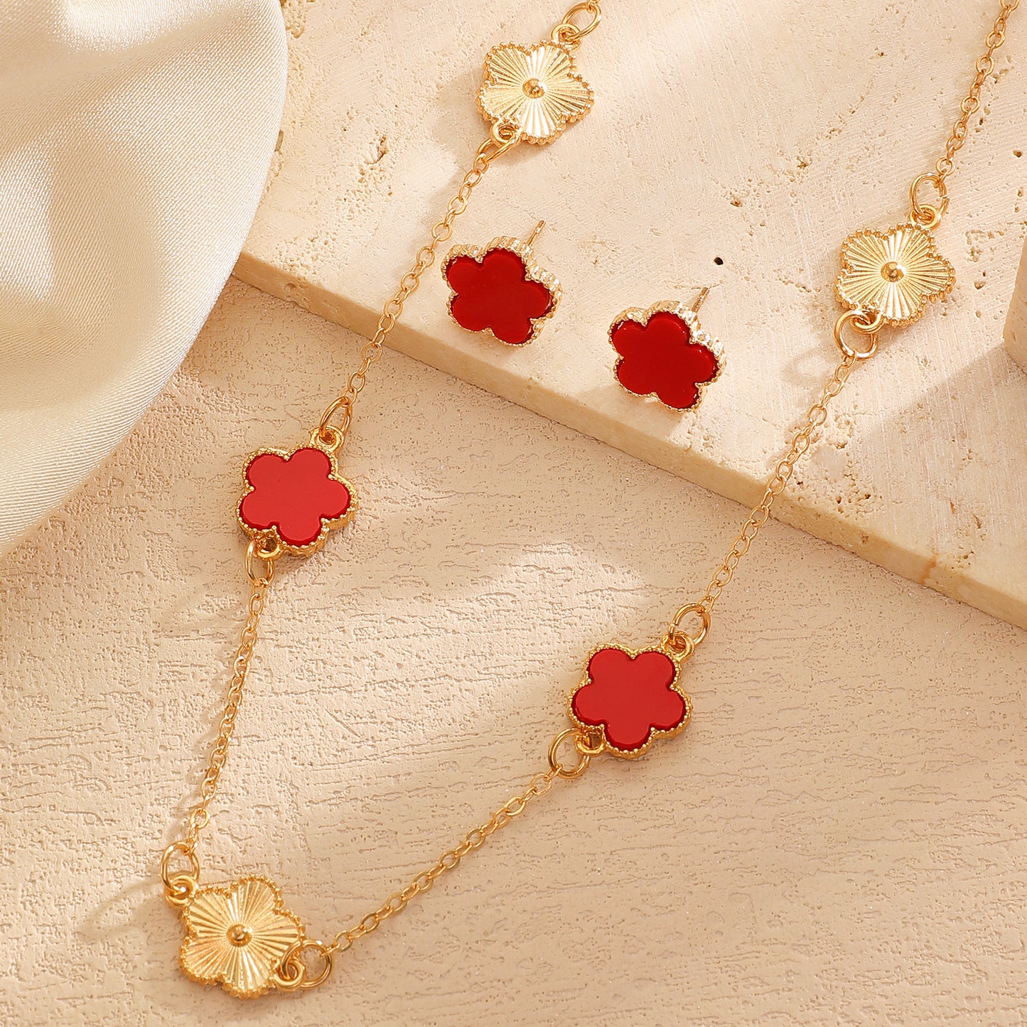 Lucky Flower Parthenocissus Grass Ear Female Jewelry Set
