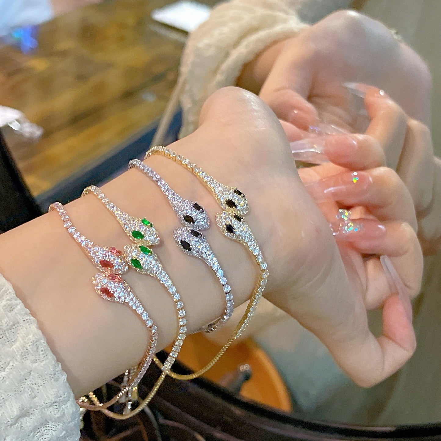 Zircon Snake-shaped Flower Light Luxury High-grade Bracelets