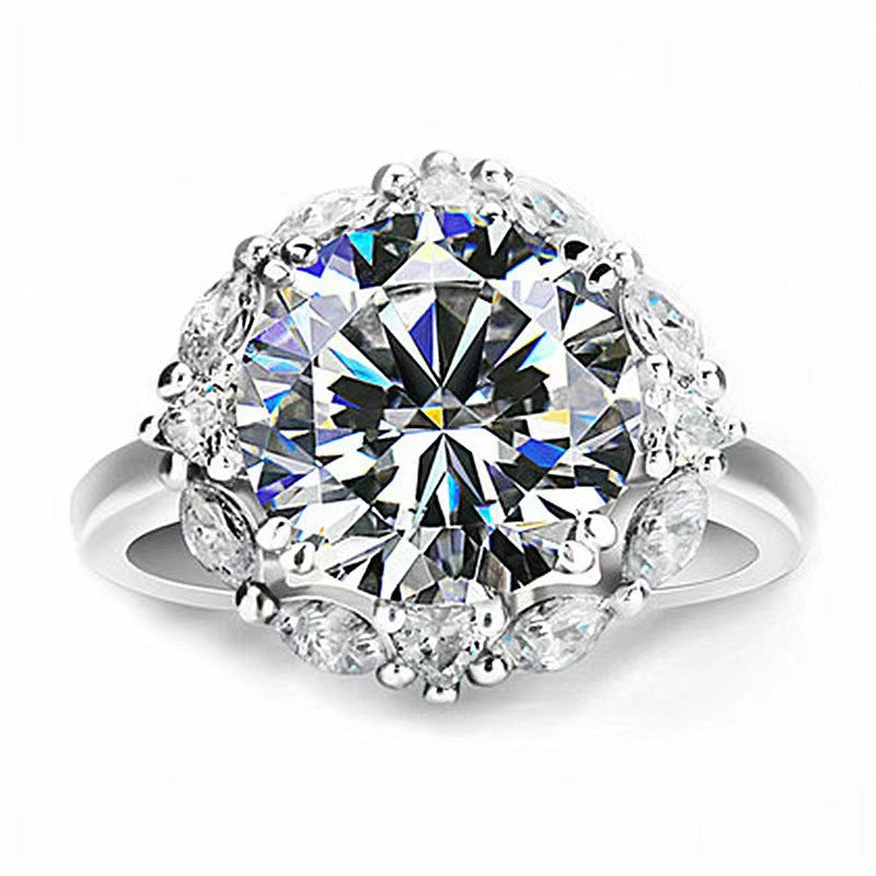 Broadcast Fashion Luxury Female Eight Hearts Arrows Ring