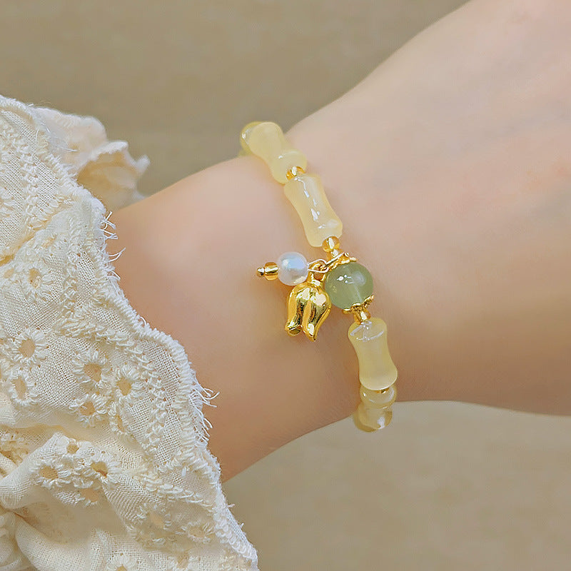 Glass Beaded Female Sweet Lily Gift Bracelets