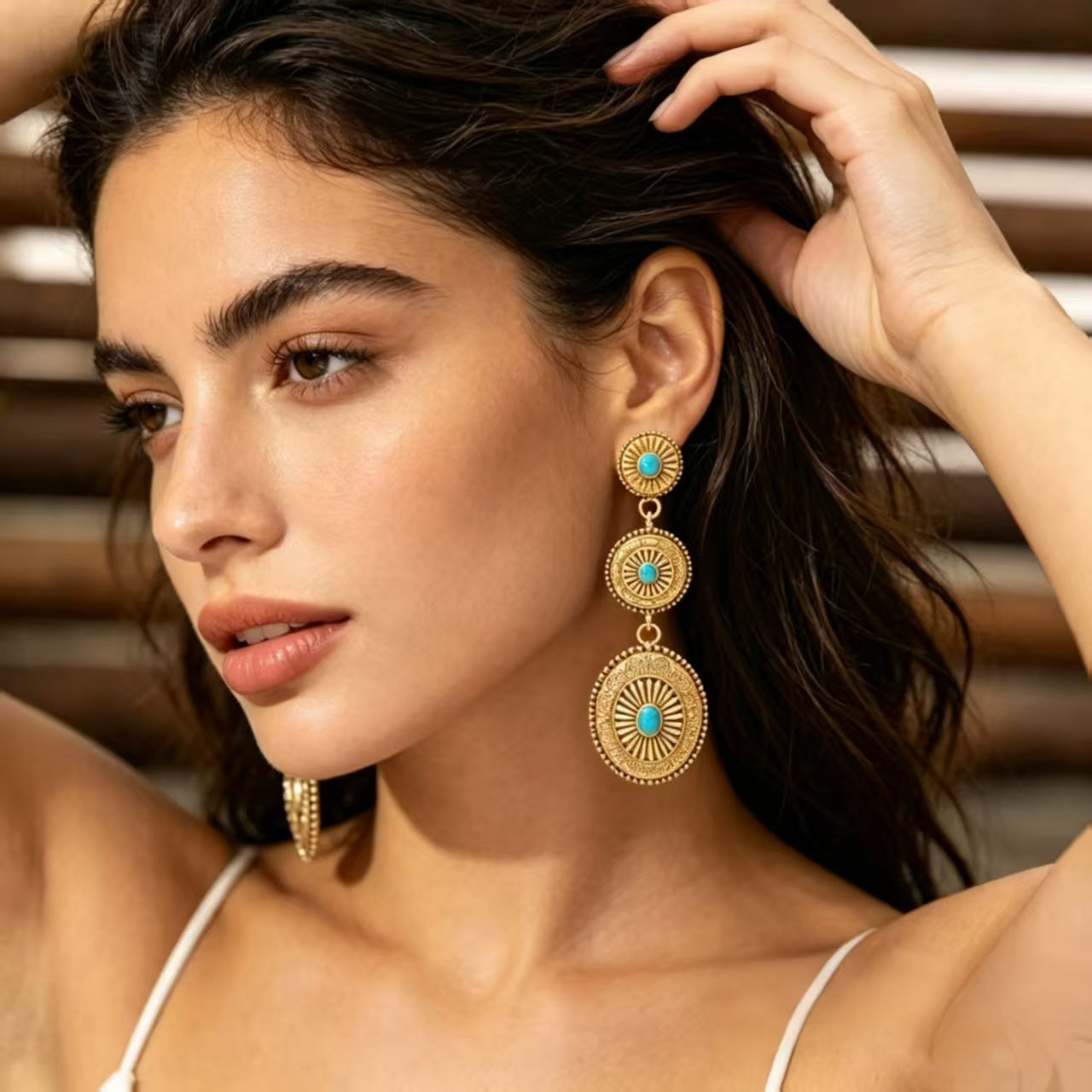Bohemian Vintage Totem Distressed High Sense Earrings