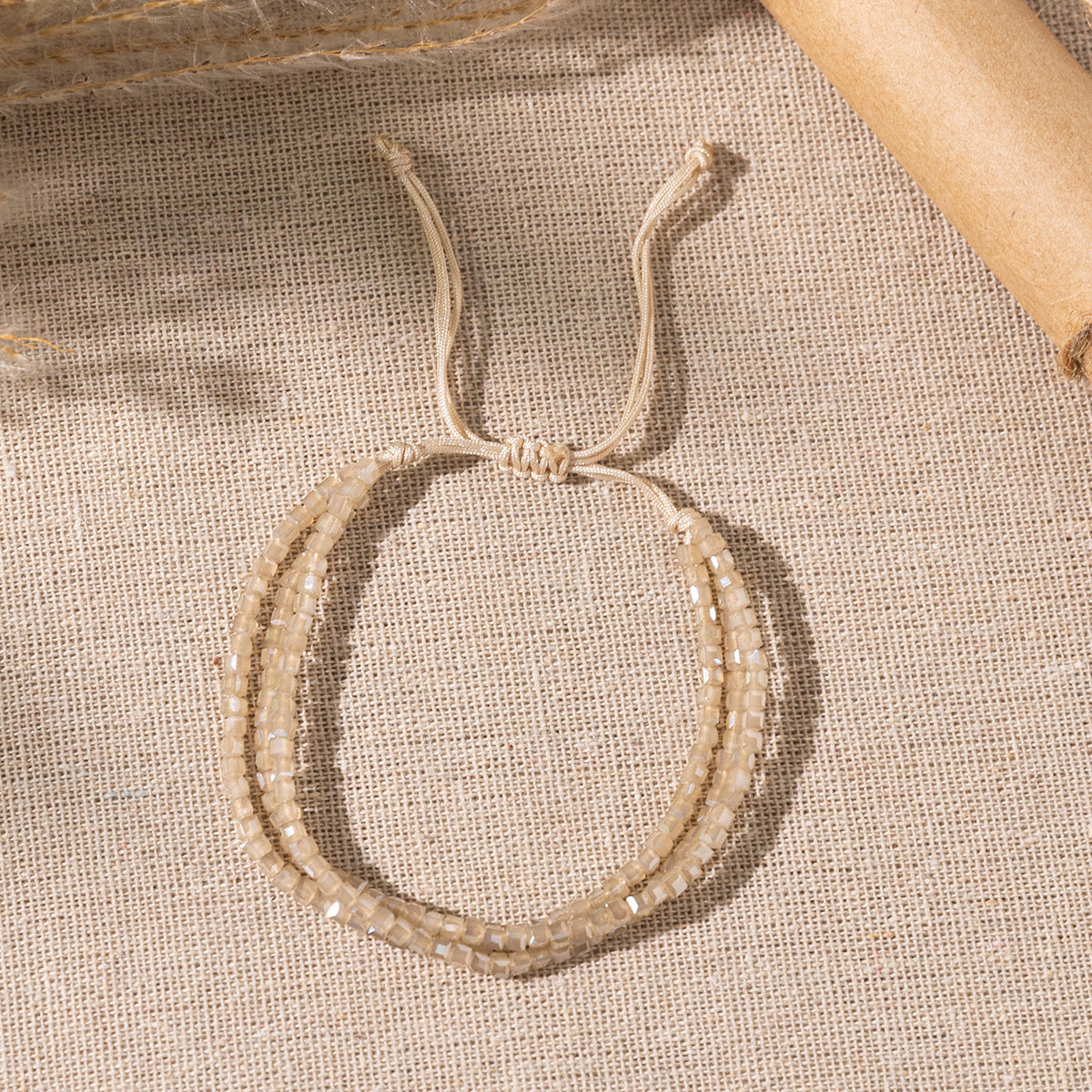 Women's Design Hand-woven Adjustable Bead Carrying Strap Bracelet