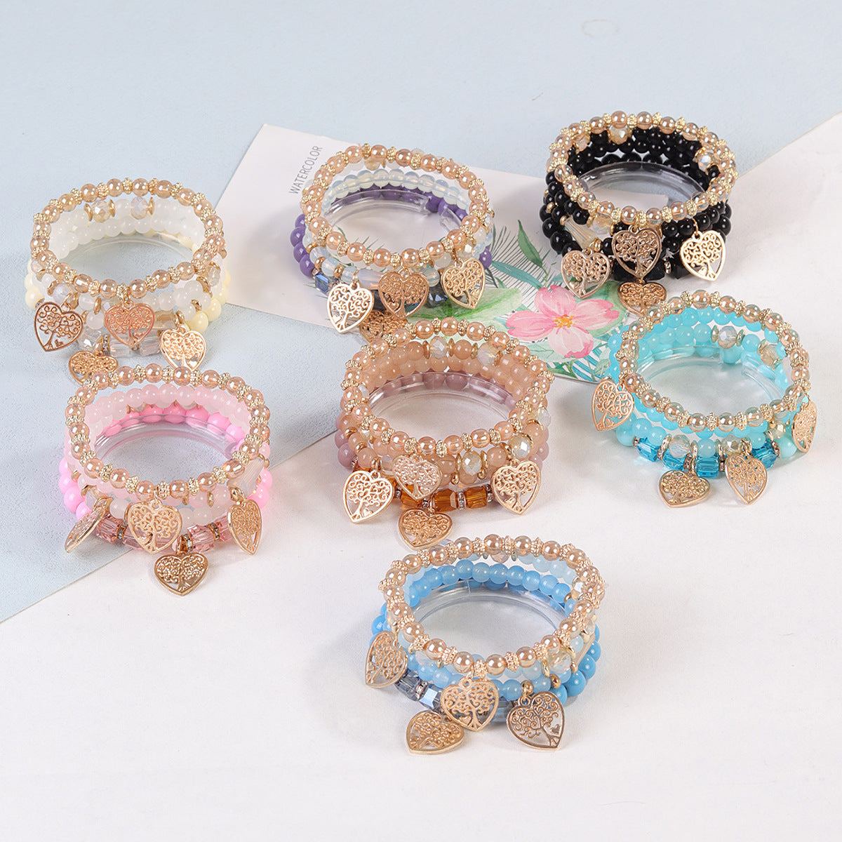 Bohemian Style Crystal Love Tree Of Life Creative Bracelet