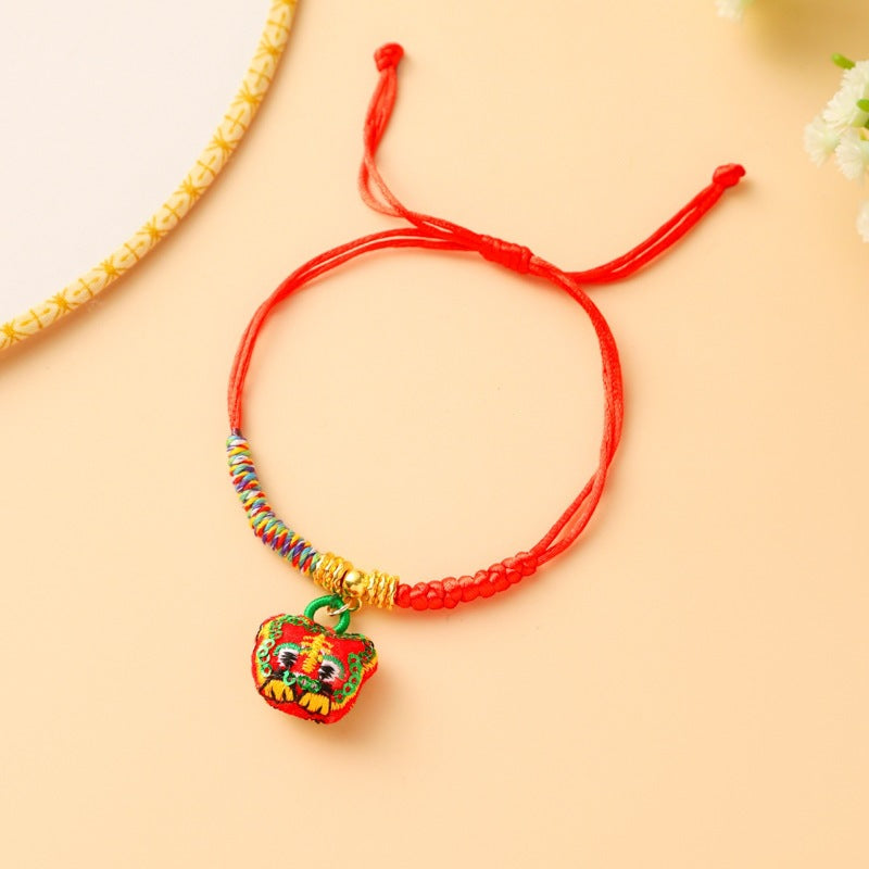 Children's Colorful Braided Rope Wrist String Safe Red Bracelet