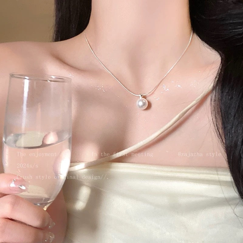 Women's Pearl Sweater Simple Temperament Entry Lux Necklaces